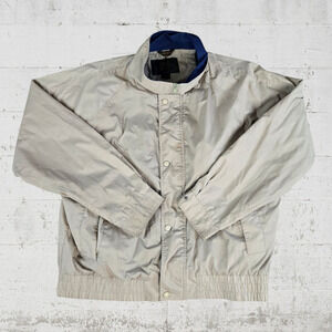 1980s Vintage Beige Colorful Plaid Lined Canvas Guide Series Chore Coat Size XL